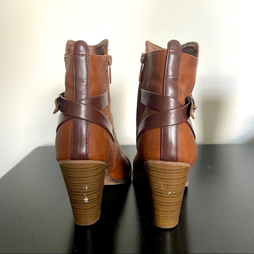 Breckelles Cognac Heeled Booties - Picture 2 of 5